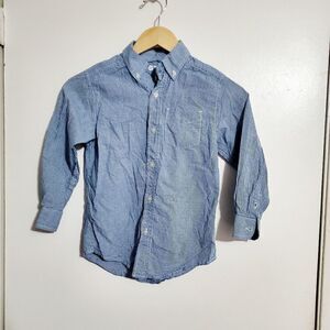 Children's Place Blue/White Checkered Shirt Size 5/6